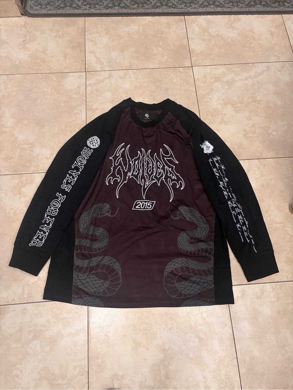 DarcSport Jersey -  Snake Logo Long Sleeve Jersey - Black & Burgundy